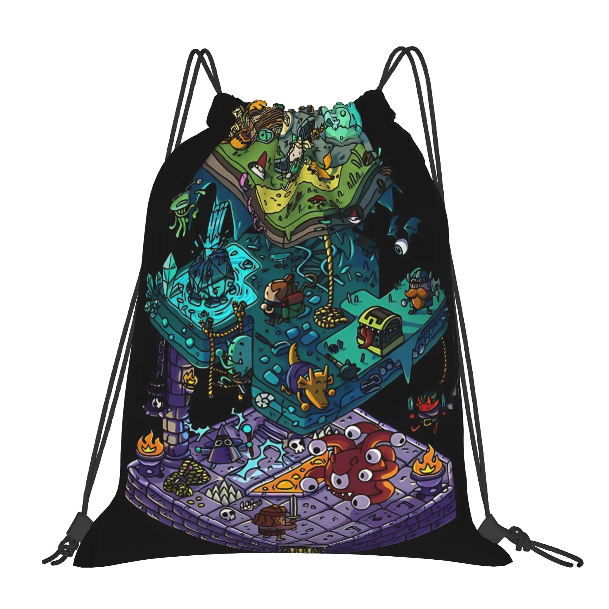 DND Gamer Graphic  Portable Sports Riding Gym Drawstring Storage Sporty Backpacks