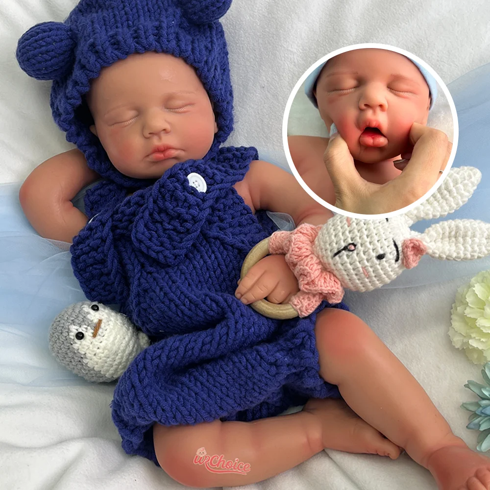 

20" Handmade Realistic Newborn Girl & Boy Lifelike Baby Doll Silicone Reborn Baby Doll For Collection With Pacifier
