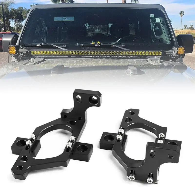 A-Pillar Hood Work Lights Bar Mounting Bracket for Jeep Wrangler JL 2018-2025 Windshield Hinge fit jeep hood bracket
