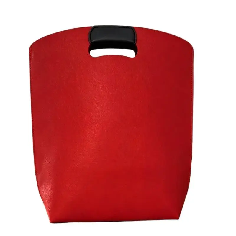 High Quality Solid Color Felt Bag Large Capacity Reusable Utility Tote Portable Eco-Friendly Felt Tote Handbag Corporate Welfar