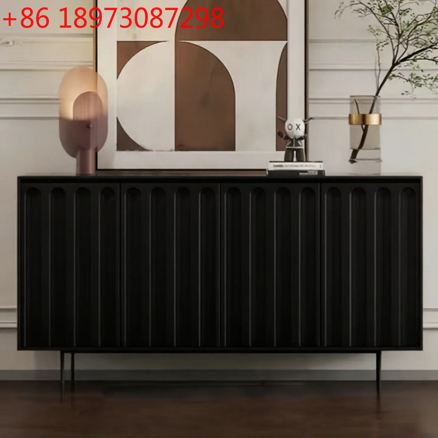 شرفة دخول من الخشب الصلب ذات الطلاء الإيطالي وخزانة تخزين بسيطة وحديثة #1