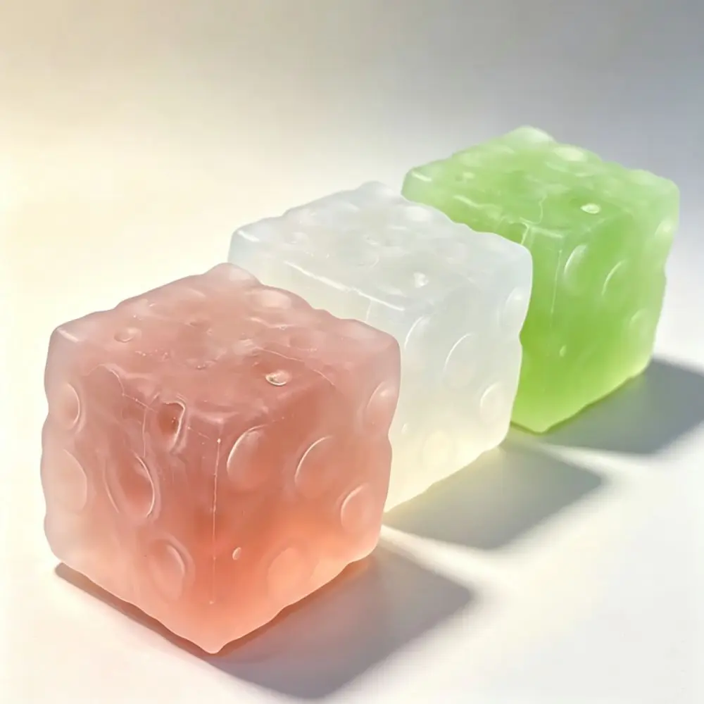 Novelty Non-Bounce Cheese Squishy Toy Frosted Matte Super Soft Cheese Cube Ball Pinch Square Sensory Fidget Ball Xmas Gift