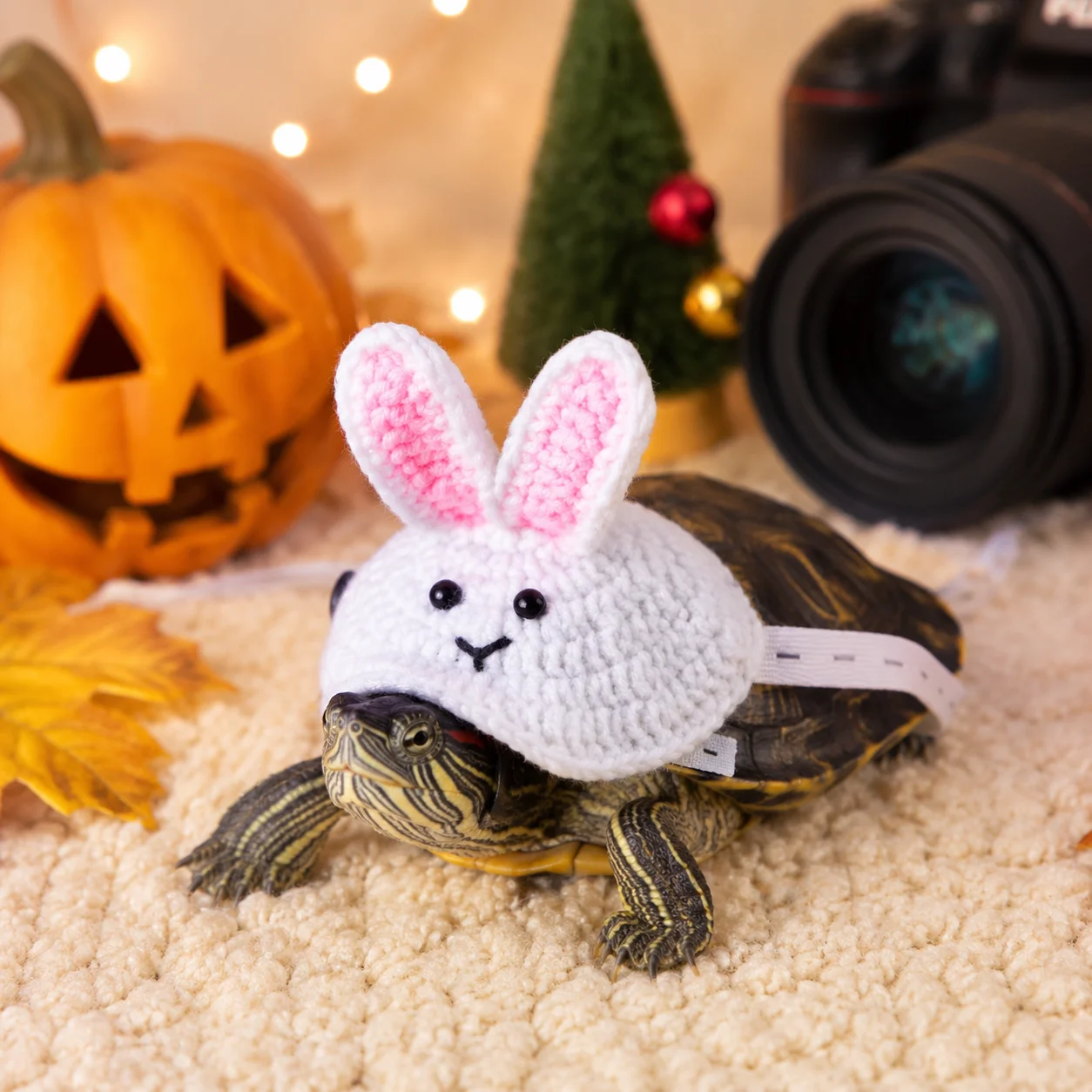 Breathable Turtle Outfit Cute for Pet Photography Tortoise Rabbit Ear Knitted Clothing Soft Cotton Linen Party Wear S M L