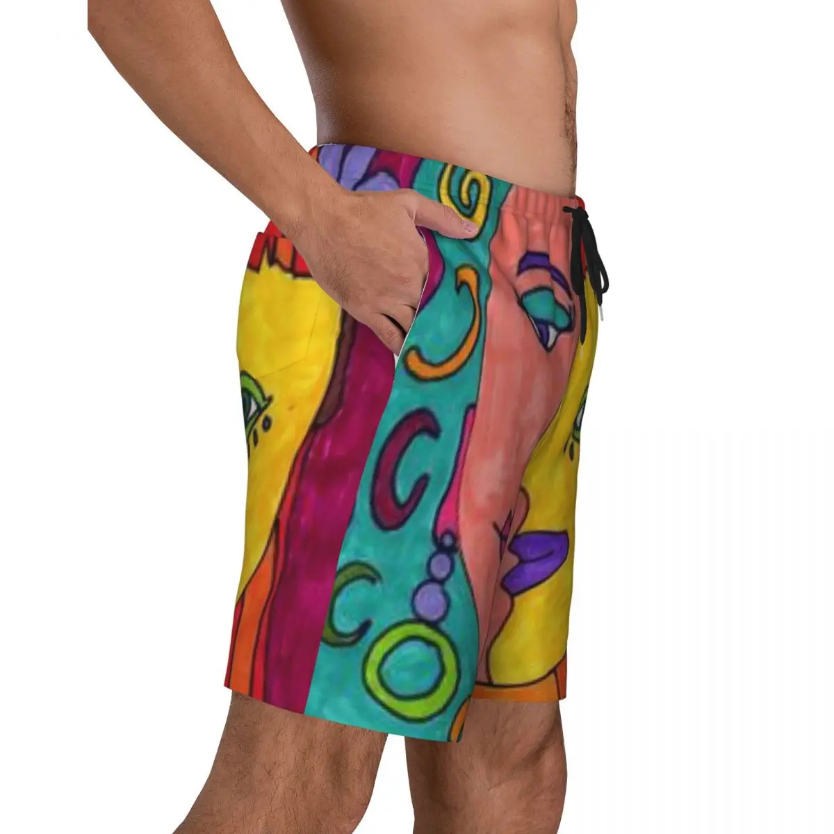 Pablo Picasso Art Board Shorts Men Cool Beach Shorts Briefs Quick Dry Swim Trunks