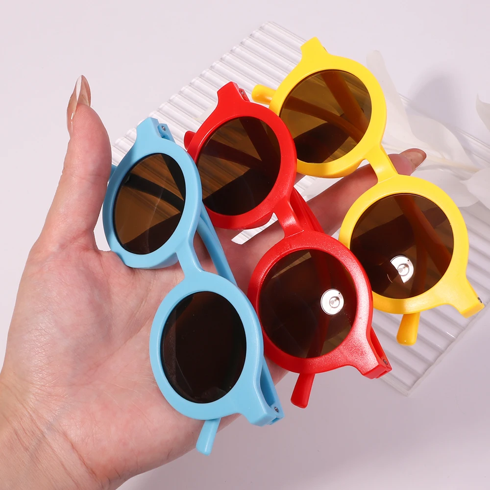 Lunettes de soleil rondes vintage pour enfants, nœuds d\'été pour bébé, bande de sauna, lunettes de soleil pour enfants, lunettes de protection,