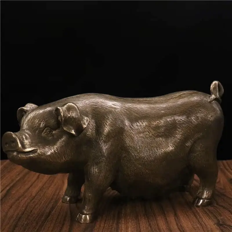 

Antique Brass Pig Ornament Zodiac Pig Home Living Room Decoration Tea Table Wine Cabinet Gift Decoration