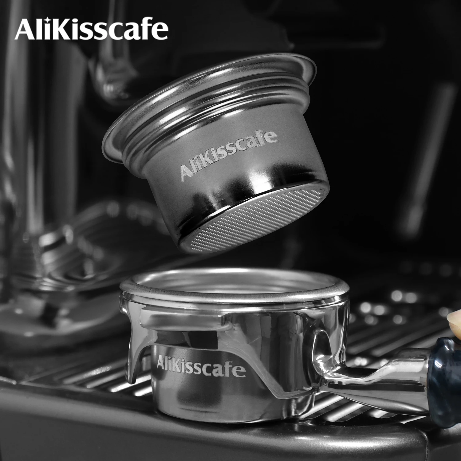 AliKisscafe 58mm to 49mm Step Down Portafilter Basket Kit Coffee Screen Tamper For Bottomless Espresso Accessory Barista Tool