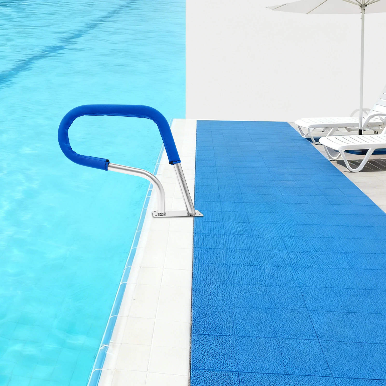 

Rustproof U-Shaped Handrail Silver 304 Stainless Steel 264.55lbs Load Capacity Pool Handrail Humanized Swimming Pool Handrail