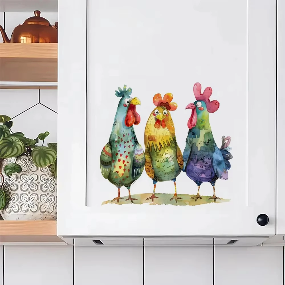 Funny Chicken Room Wall Sticker Toilet Lid Stickers, Bedroom Entrance Living Room Porch Home Decora Waterproof Decals M1510