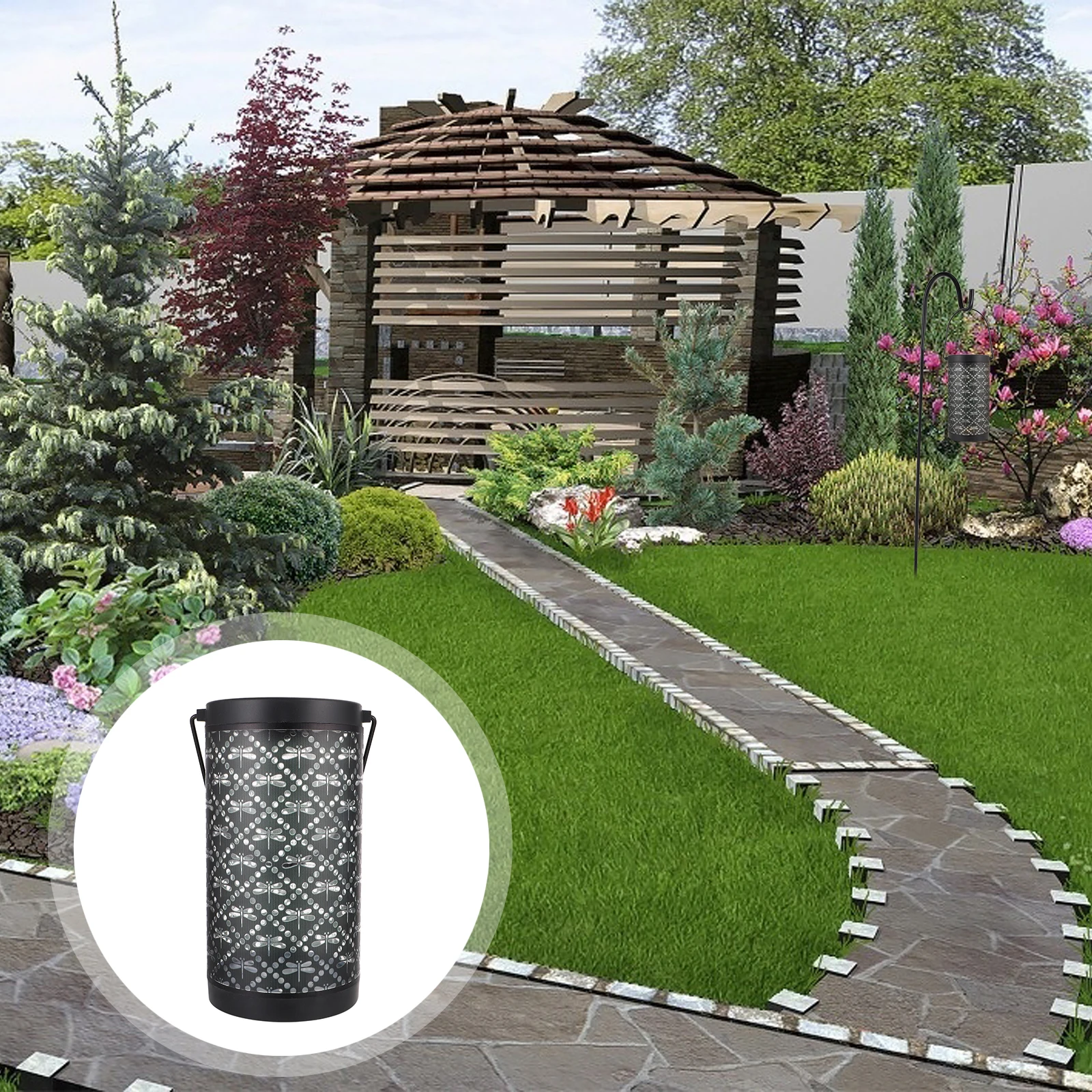 

Garden Hollow Dragonfly Iron Material Dragonfly Solar Lantern For Yard for Yard Decor Outdoor Lighting Solar Powered