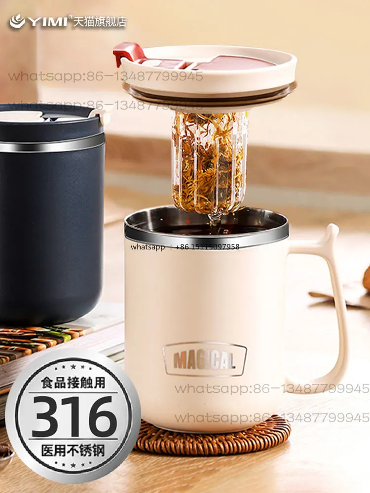 Stainless steel mug 316 water cup home office women's coffee  with lid