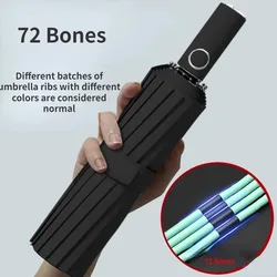 72 Bone Super Strong Windproof Automatic Folding Men Umbrella Reinforced Large Rainproof Sun Protection Umbrellas Women