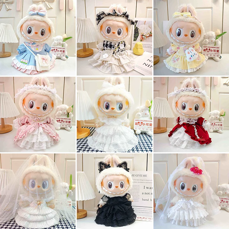 38cm labubu roupas boneca primavera bonito traje terno vestido de bebê vestido de casamento terno bonito decorativo roupas pequenas