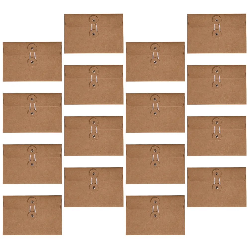

20Pcs Vintage Kraft Paper Envelopes String Closure File Envelopes for Office Document Storage Greeting Cards Invitation Filing