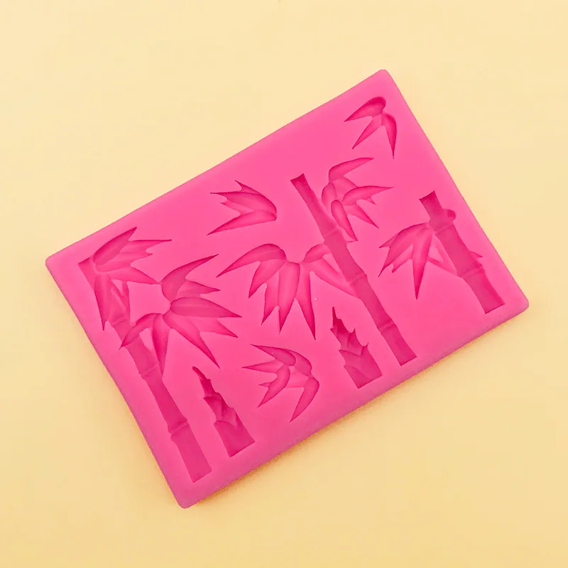 1 Piece, Bamboo Leaf Shaped Silicone Mold, Baking Cake Decoration Mold, Longevity Bamboo Leaf Sugar Flipping Mold