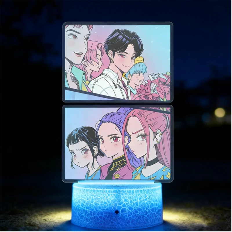 Kpop Zoe Rumi Mira Saja Boys Night Light 16 Color Remote Control USB Night Light Room Decor Lamp Kids Christmas Birthday Gift - Image 3