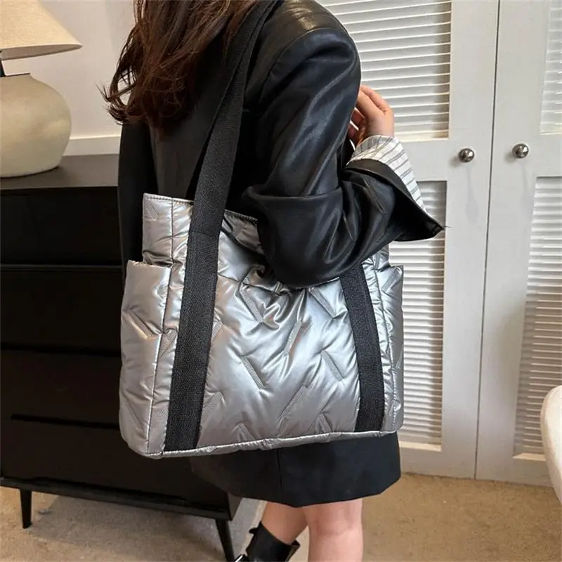 Women's Shoulder Bag Tote Bags University Large Capacity High Quality Aesthetic Bag Zipper Black Shopping Vintage Shoulder Bag