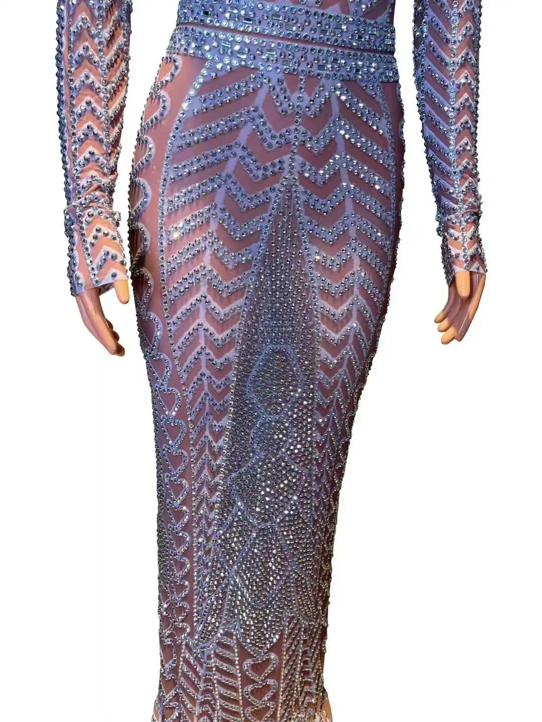 Robe longue à paillettes et strass pour femmes, accessoires de séance photo de déesse senior, superbe spectacle de Las Vegas, Costumes de reine sur scène, 2025