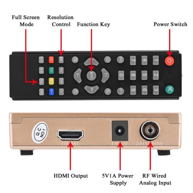 RF to HDMI-compatible Adapter digital program selector Analog TV Receiver Converter box System Selector full intelligent HDTV