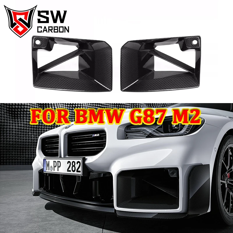 Carbon Fiber MP Style G87 M2 Front Air Intake Grille Trim Car Frame for BMW G87 M2 Coupe Front Bumper Pipe Heat Vent Trim