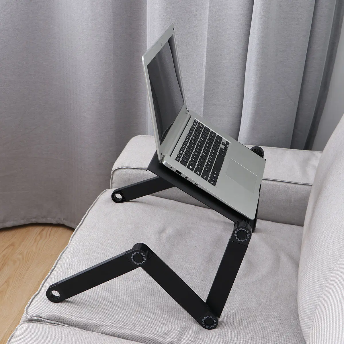 

Folding Learning Table Bed Desk for Laptop Computer Breakfast Dinner Wine Serving Portable Foldable Design with Phone Groove