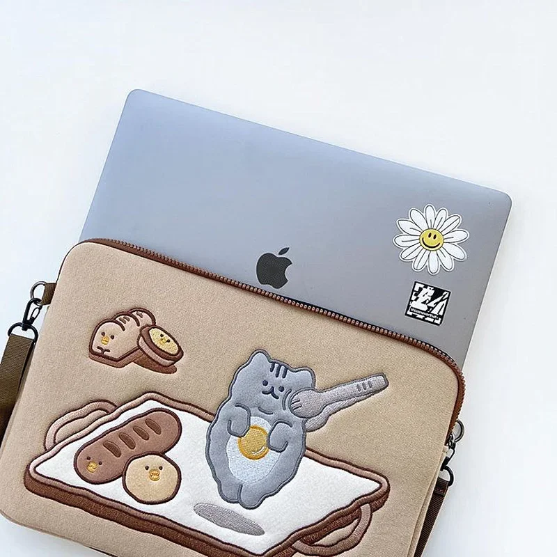 Korea Leuke Toast Laptop Sleeve11 13 14 15 15.6 Inch Cover Voor Ipad Pro 11 12.9 Asus Notebook Liner Bag meisjes Case Opslag Pouch