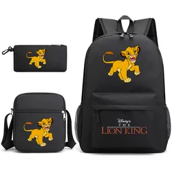 3pcs Disney The Lion King Simba Teenager Students Backpacks Schoolbags Pencil Case Shoulder Bags Boys Girls School Bags Sets