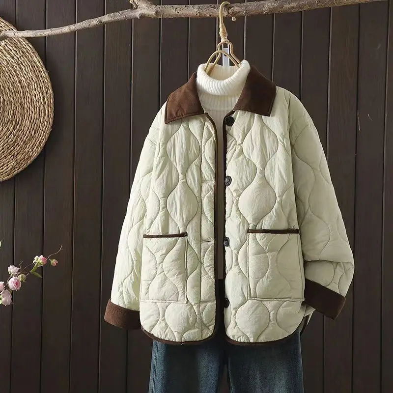 دافئ القطن Jaet ort خفيفة الوزن رفرف طوق مبطن Du أسفل معطف الكورية Sle الشتاء المرأة Faion تخفيف ارتداء #1