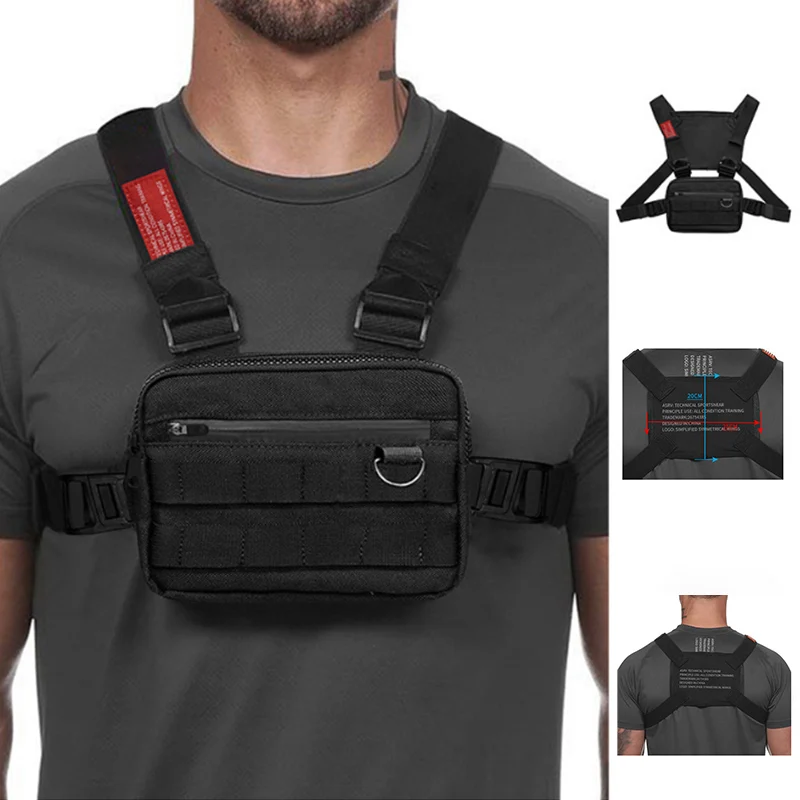 Men Sports Chest Pack Outdoor Cycling Bag Unisex Hiking Marathon Chest Rig Bag Storage Pocket Lightweight Running Vest Backpacks view 3