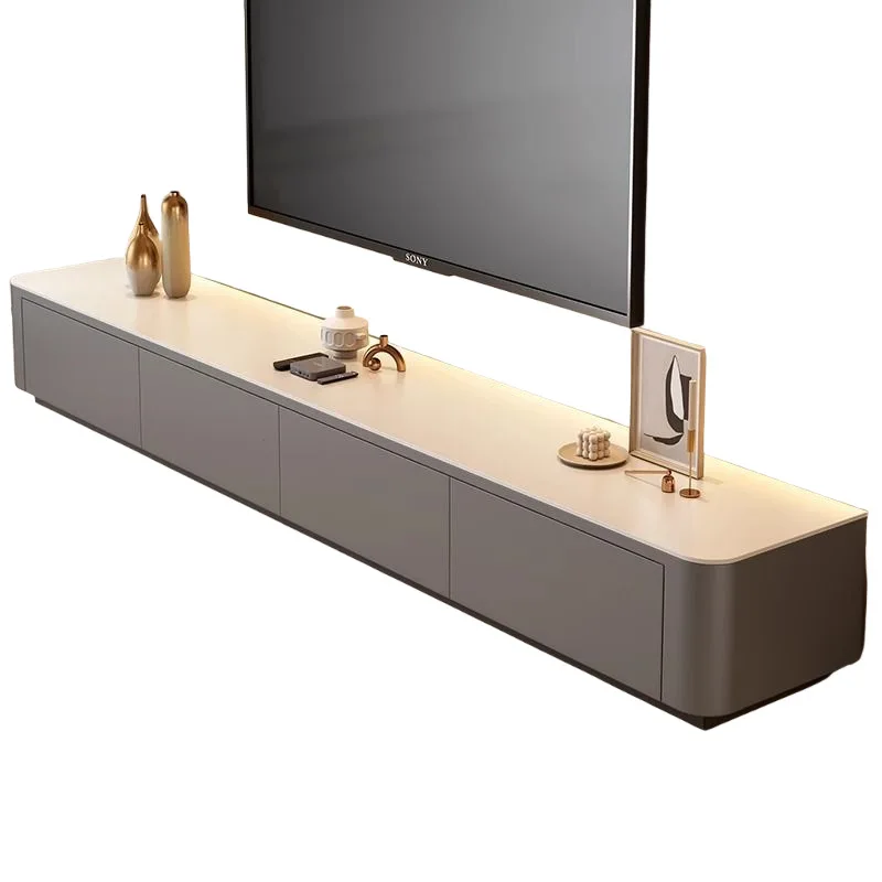 fLE rock panel TV cabinet living room home simple new small apartment simple light luxury floor coffee table TV cabinet