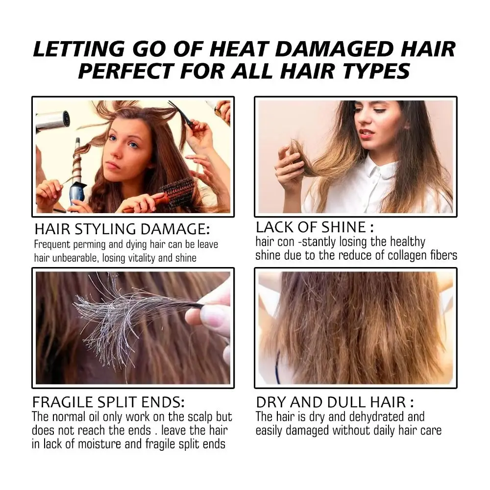 Fluffy and Smooth Hair Care Mask RImproves Frizzy and Tangled Hair Prevents Hair Breakage and Splitting 8 Seconds Hair Mask