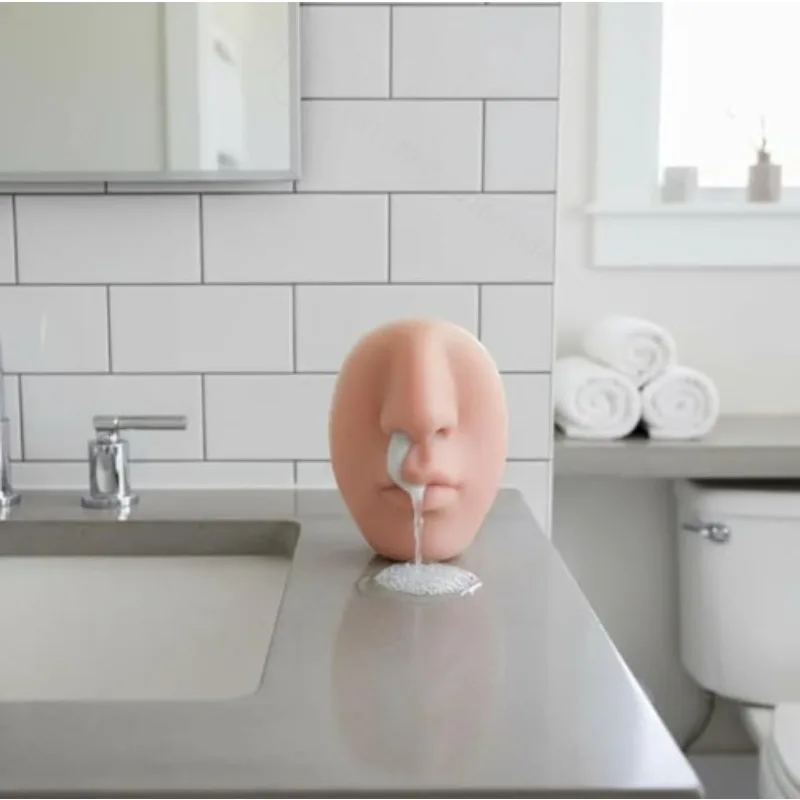 Funny Realistic Nose Shape Soap Dispenser Creative Prank Liquid Soap Bottle Wall Mount Bathroom Novelty Decor Gift