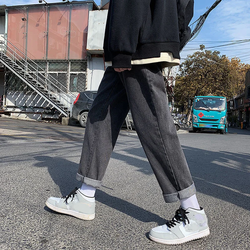 Jean Polyvalent en Denim pour Homme, Pantalon à Taille artificiel astique et Jambes Larges, Tube Droit, Grande Taille, Printemps et Automne