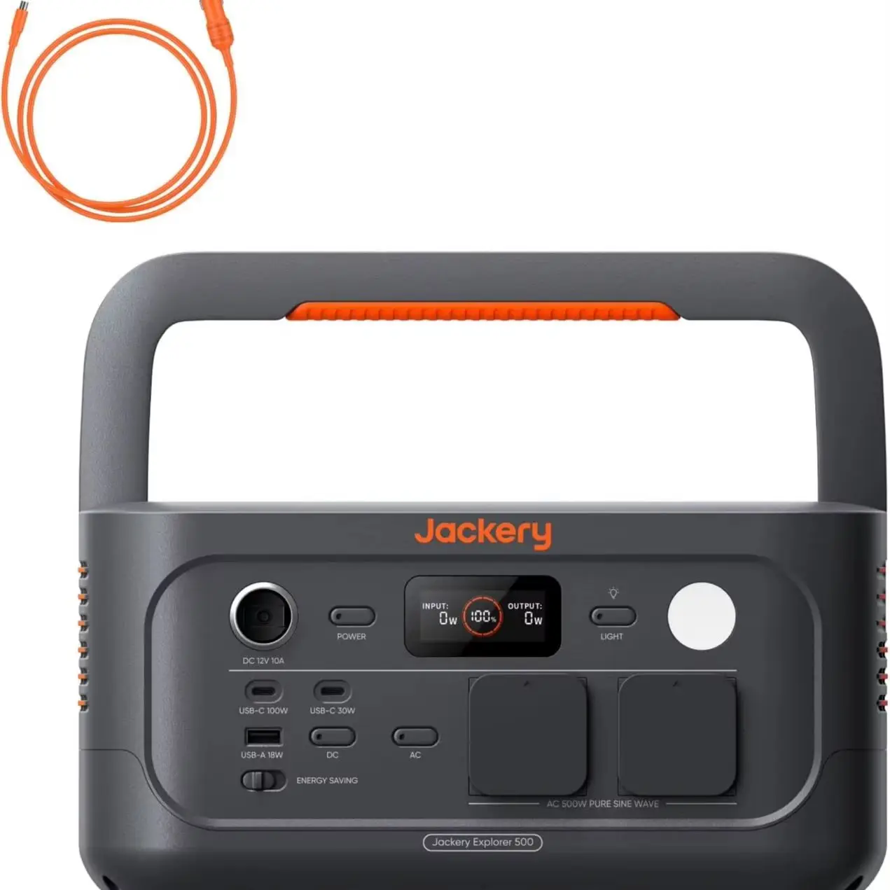 Jackery Explorer 500 V2 Tragbare Powerstation mit Kfz-Kabel, 512Wh Solargenerator 230V/500W (Spitze 1000W) mit Schnellladung, LiFePO4 Akku 6000 Zyklen, Solargenerator für Camping, Wohnmobil, Notfälle,