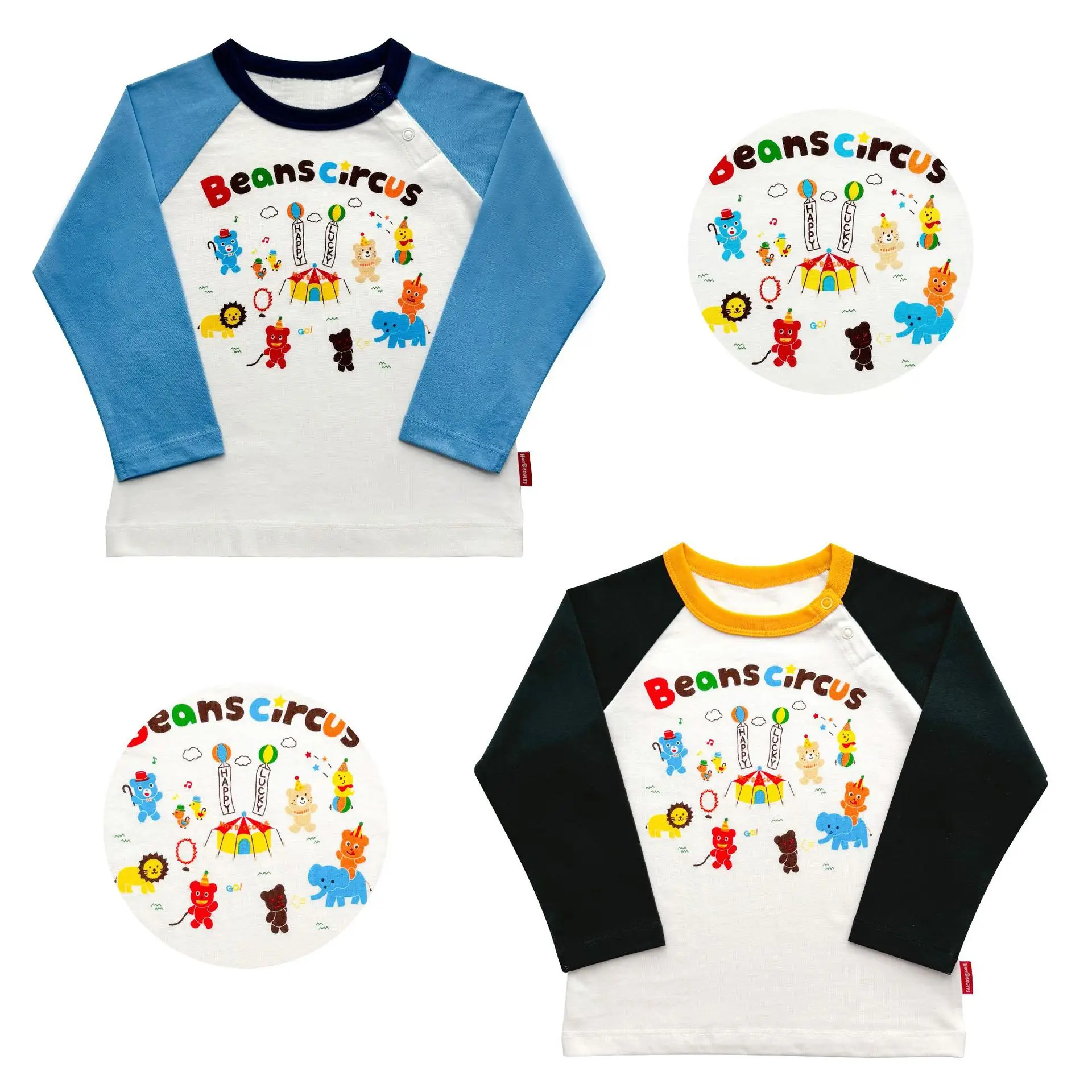 

Circus Hot Sale 2025 Autumn New Collection Children's Japanese Cotton Long Sleeve With Contrast Cartoon Pattern T-shirt