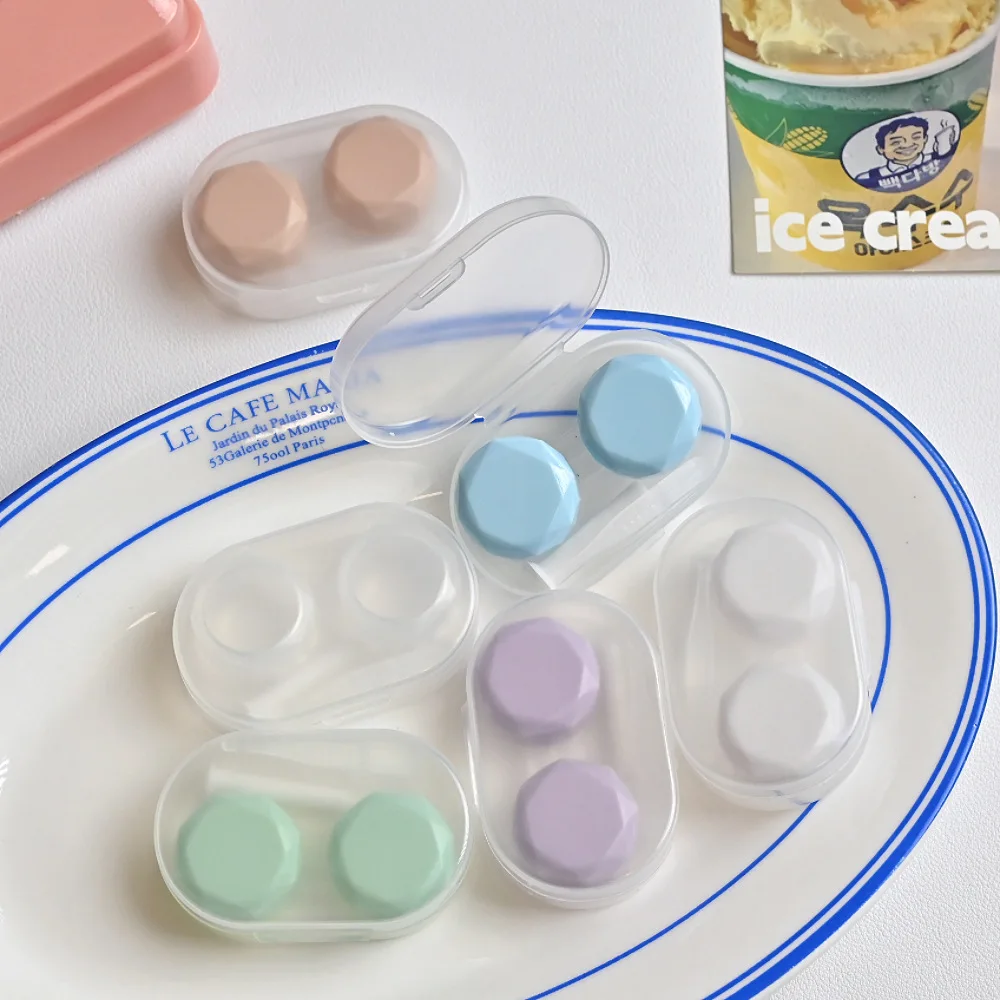Portable Eye Kit Compact Mini Lens Box Contact Soaking Case Transparent Contact Lens Case For Makeup Bag Purse Travel