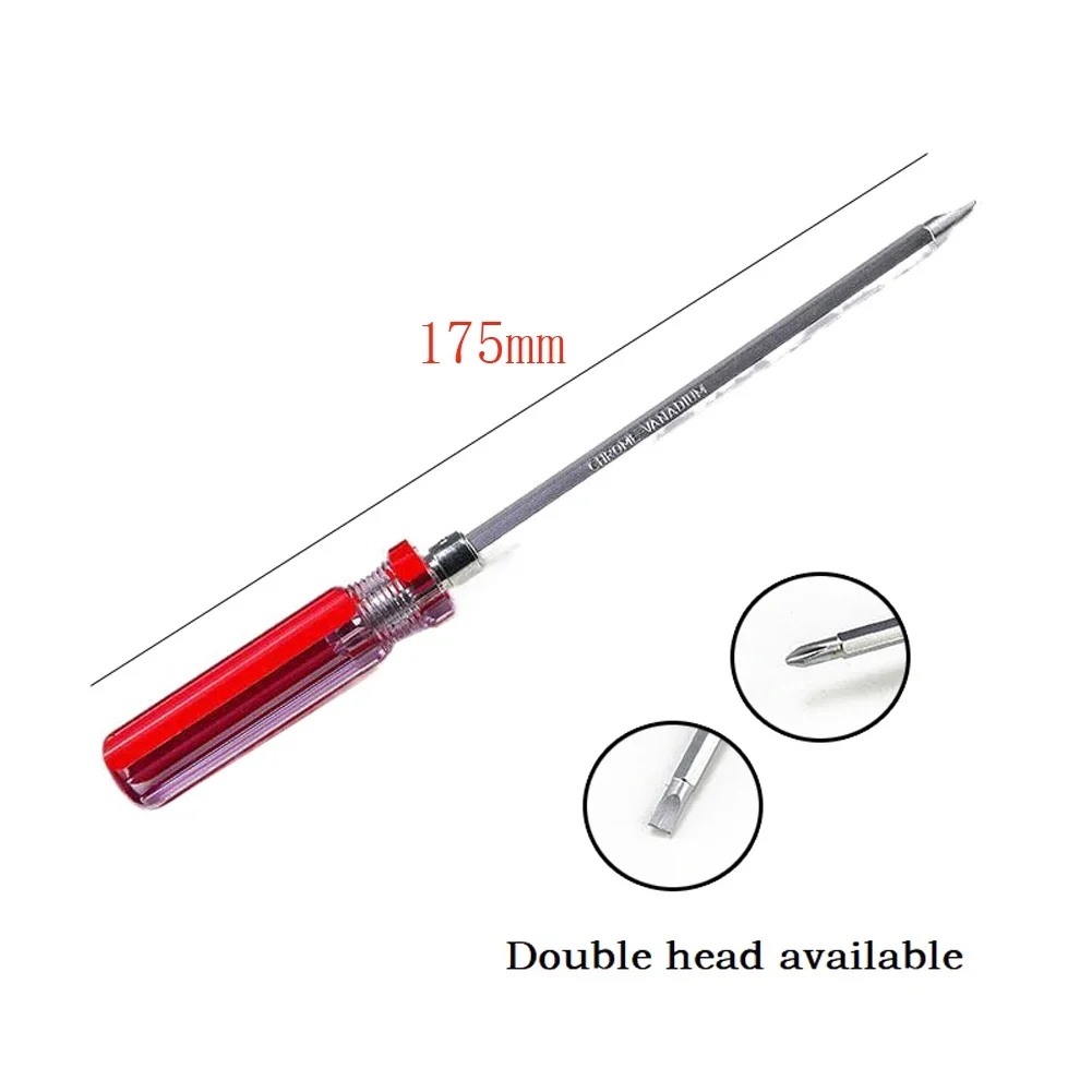 

1pcs 5mm Double Head Slotted Screwdriver Tip Screw Driver Nutdrivers 230mm Cross Flat Screwdrivers Hand Repair Tool