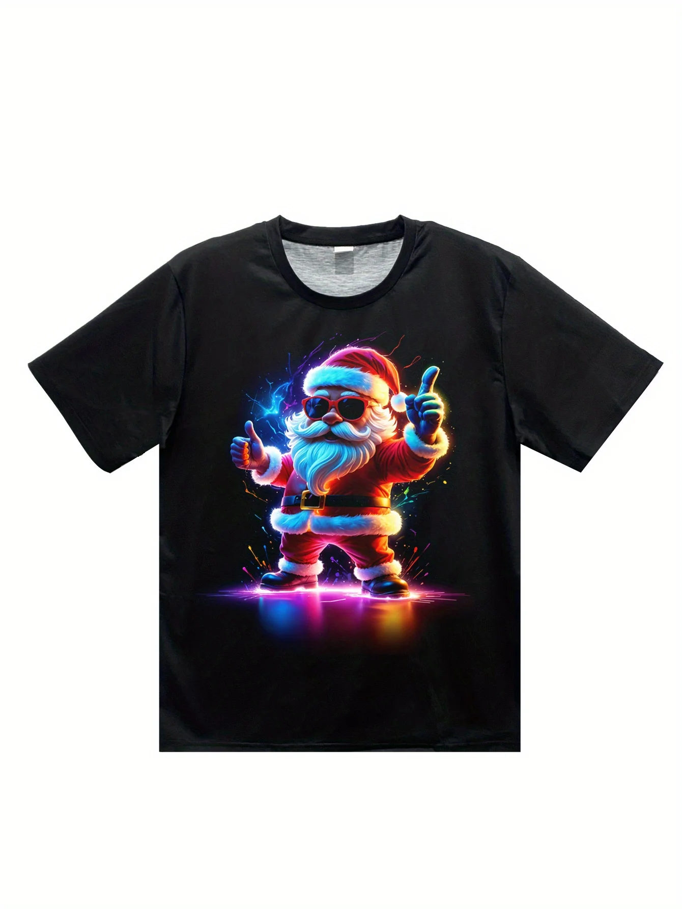 Men\'s Vitality Santa Claus T-Shirt Christmas Party Clothes 3d Printed T-Shirts Casual Short Sleeve Tops Polyester Oversized Tees