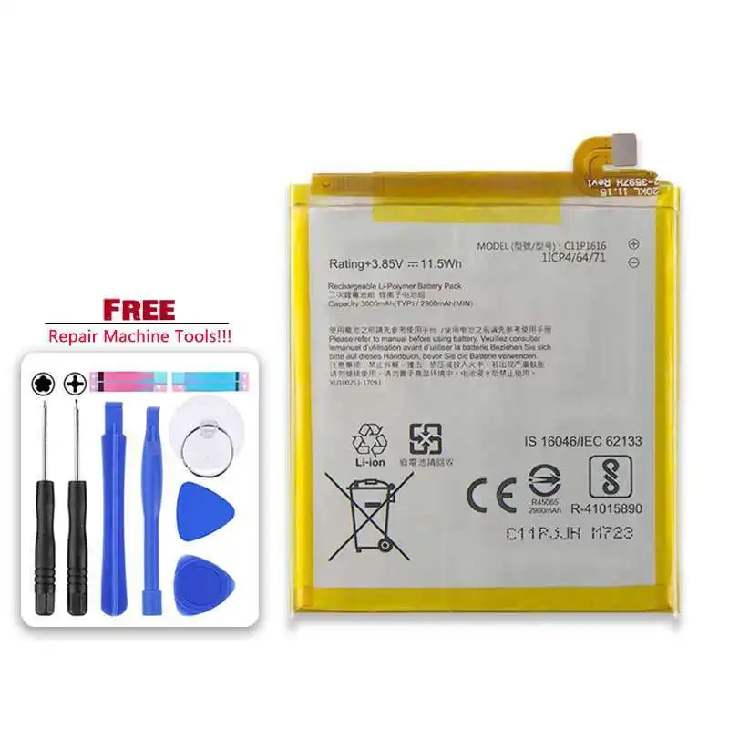 

For Asus Zenfone V A006 V520KL Mobile Phone Battery C11P1616 High Compatibility 3000mAh