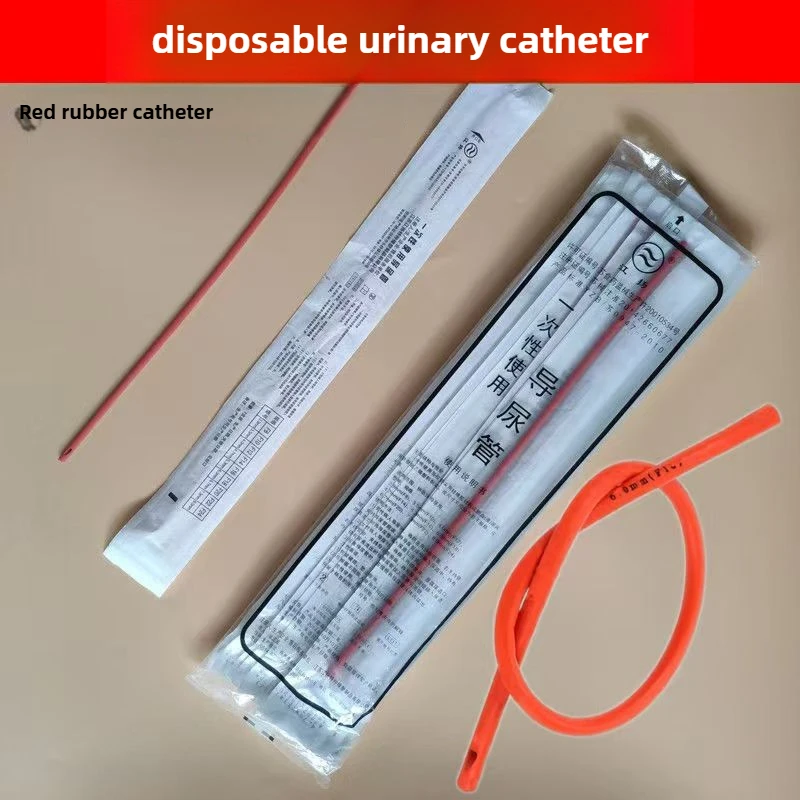 20pcs/5pcs Disposable Medical Sterilization Red Rubber Soft Cathete,Home Care Foley Catheter Fr8/Fr10/Fr12/Fr14/Fr16Fr18