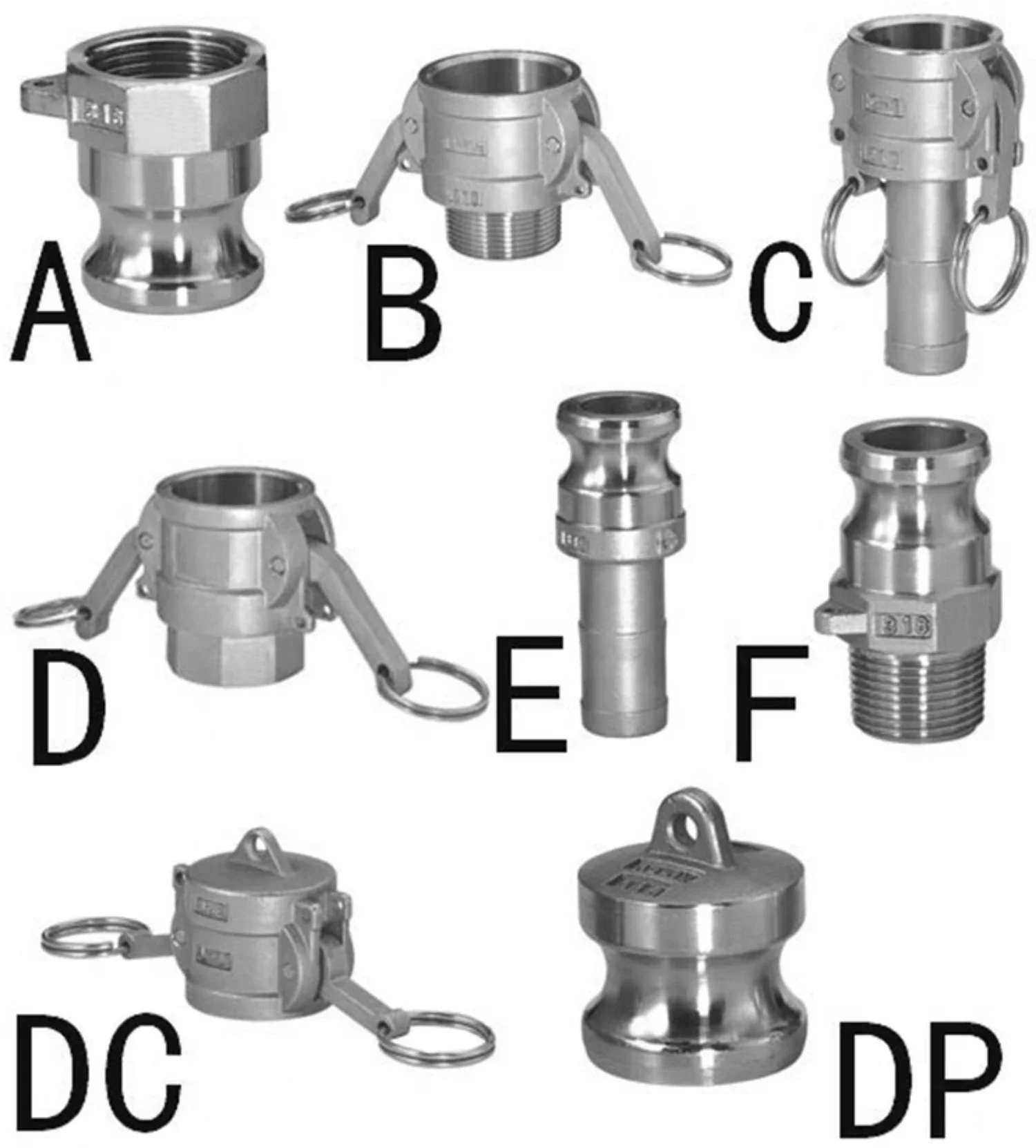 

304 316 Stainless 1/2" 3/4" 1" 2"-4" BSP Female Male Camlock Fitting Adapter Barb Quick Disconnect For Hose Pump Homebrew