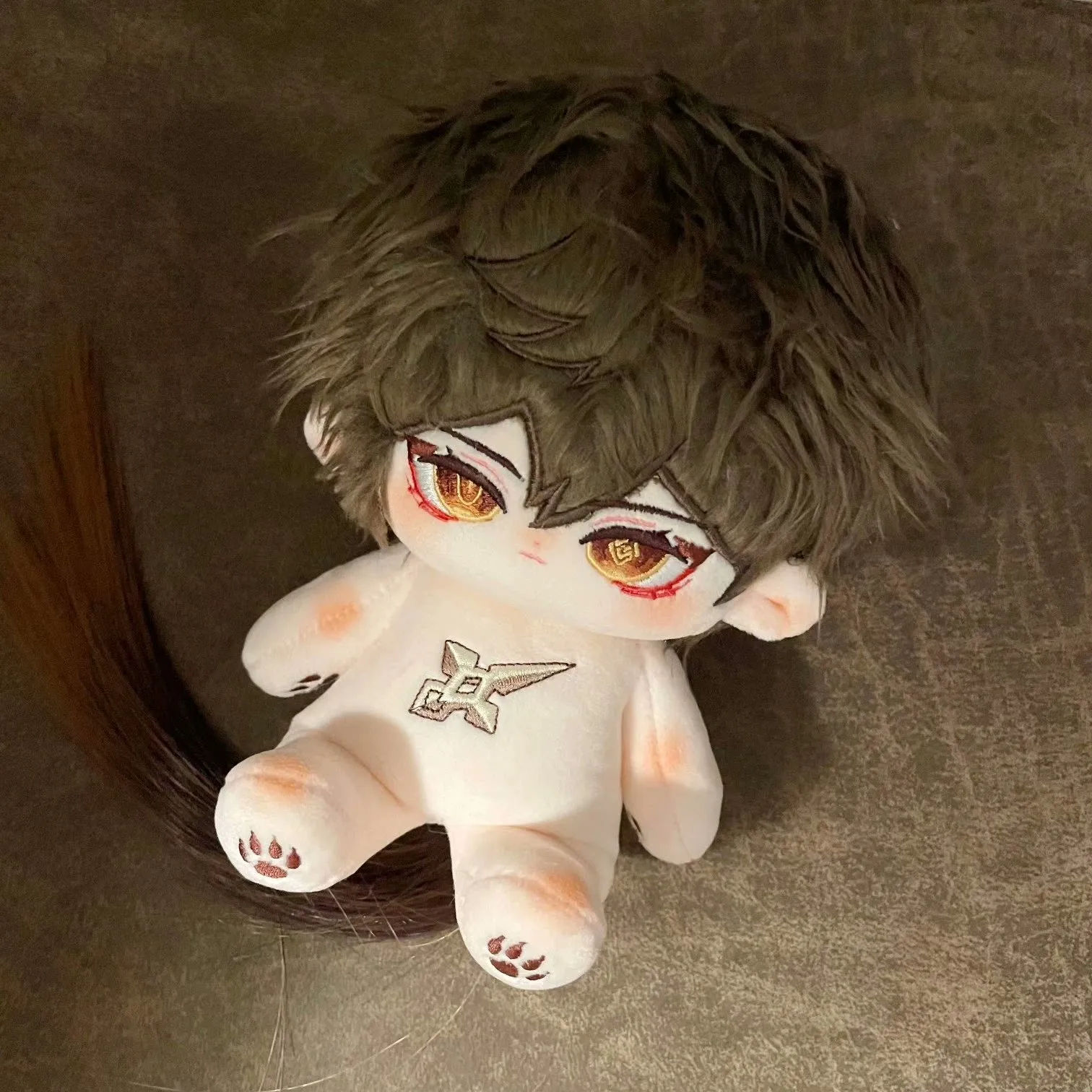 Anime Game Genshin Impact Zhong Li Cosplay Soft Plush Doll Body Dress Up Cotton Stuffed Plushie Toys Figures Gift 20cm