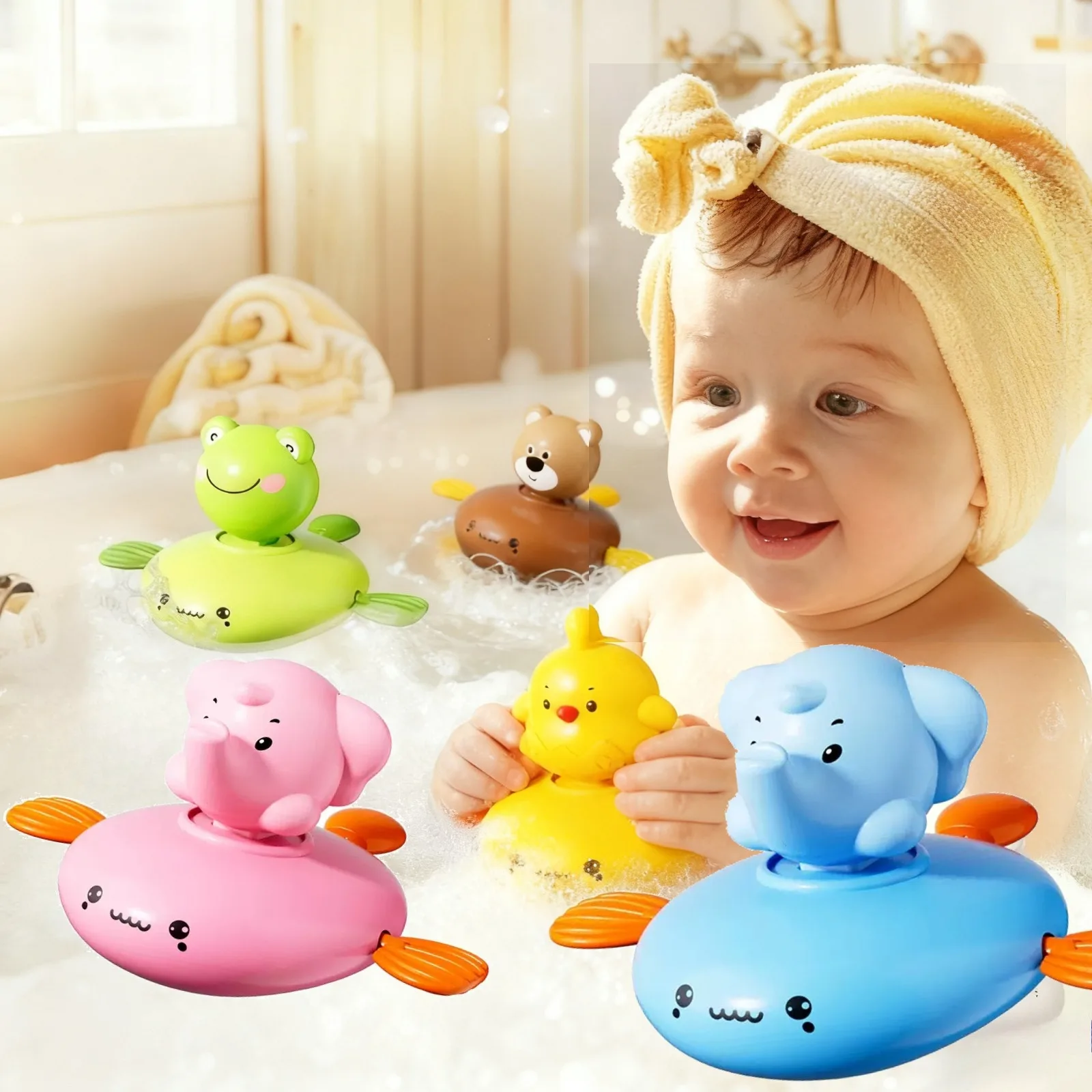 

Детская игрушка для ванны 0-3 летняя водная игра для ванны с мультяшным водяным колесом, вращающаяся забавная игрушка для киоска, обучающая игрушка для младенцев, детский пляж