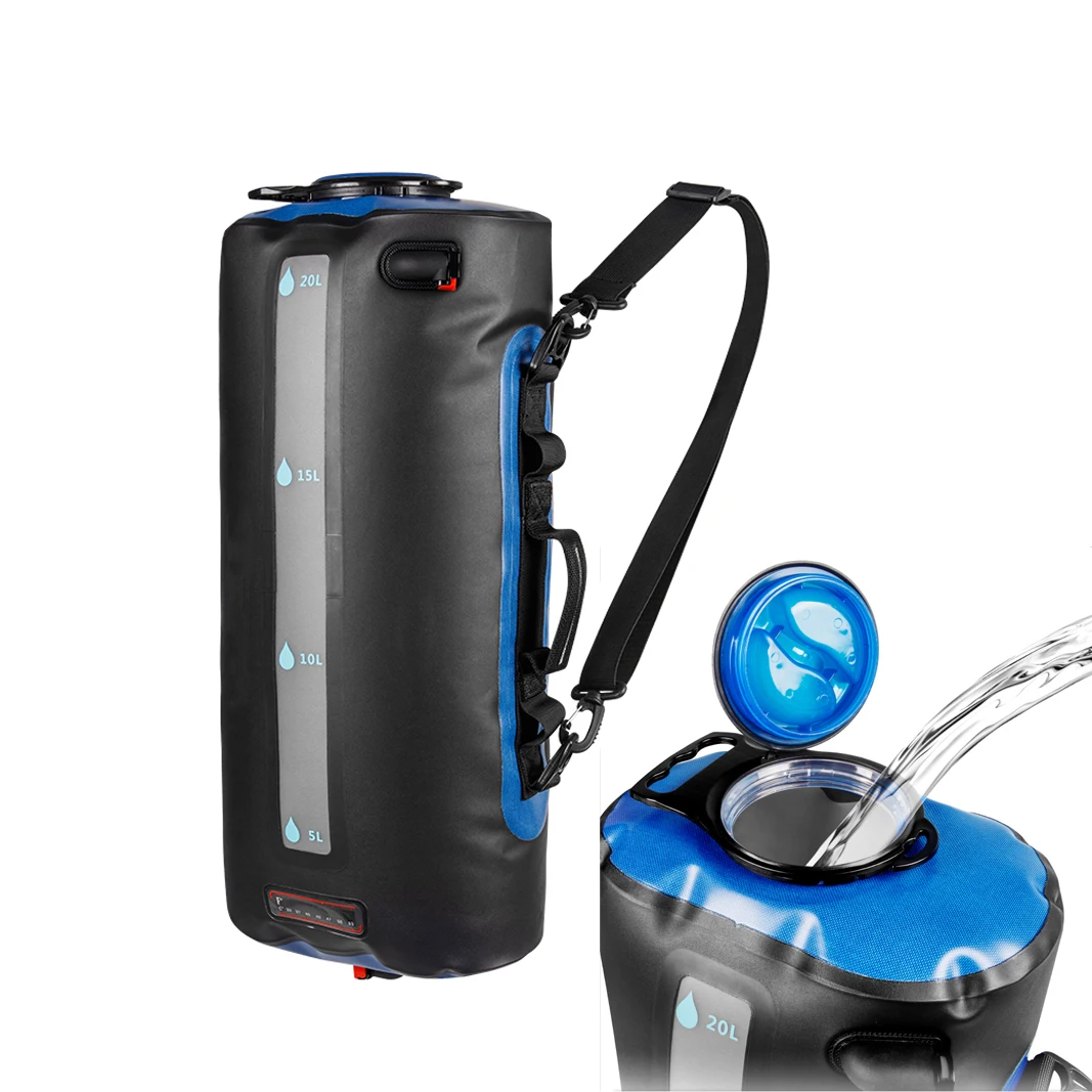 

Best Seller 2022 20L Portable Solar Shower Set Shower Bag Set Foot Pump for Beach Camping Outdoor Use