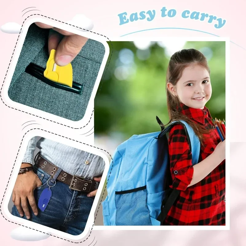 12 حزمة صندوق صغير القاطع المحمولة صندوق المفاتيح الصغيرة القاطع مع السيارات قابل للسحب شفرة جيب فائدة السكاكين فتاحة رسائل صغيرة