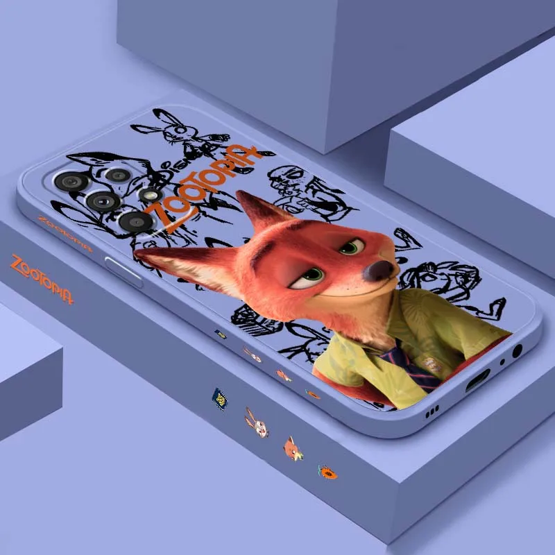 

Чехол для телефона Disney Zootopia Art для Samsung Note 20 Ultra A04 A05 A13 A15 A14 A12 A22 A23 A25 A42 5G Liquid Left Rope