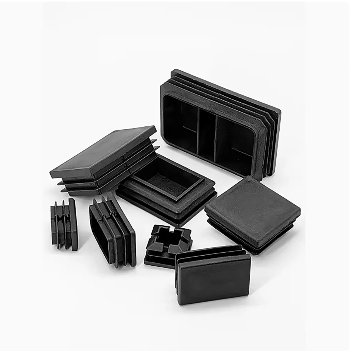 ﻿ PP Plastic Square Rectangle Blanking End Caps Tube Pipe Inserts Plug Plug Table Chair Furniture Foot Cover Various Size