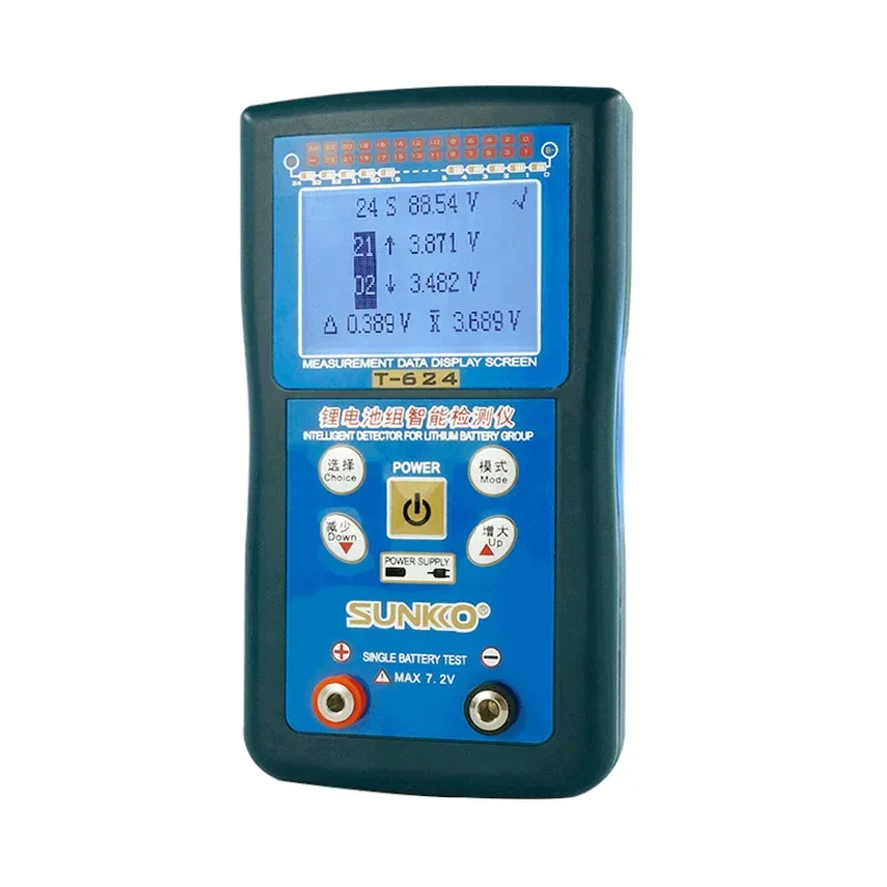 

T-624 Lithium Battery Internal Pressure Difference Analyzer With 5A 8A Active Equalizer Kit Intelligent Detection 24 Interface