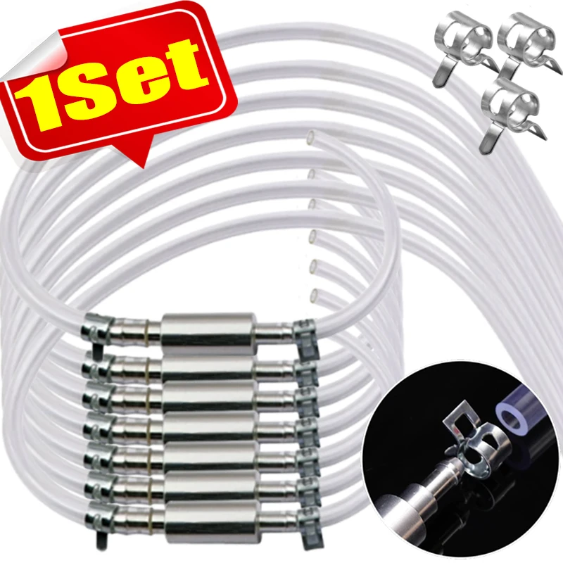 Motorcycle Brake Bleeder Kit with Nozzle Cap & Clamp Brake Bleeder Hose One Way Check Valve Tube Bleeding Accessories