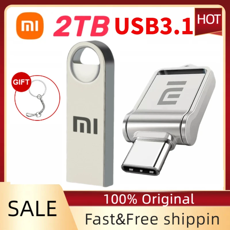 Xiaomi OTG Type C USB Flash Drive 2TB USB 3.0 Pen Drive High Speed Pendrive USB Memory Disk With Key Ring 1TB Storage U Disk